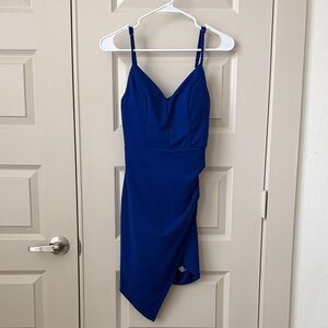 Emerald Sundae Royal Blue Asymmetrical Dress